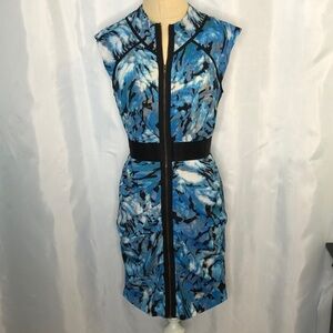 Bebe  Sleeveless Zipper Abstract Print Dress Size S